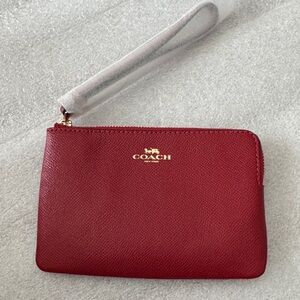 NWT Coach Cherry Red Leather Wristlet